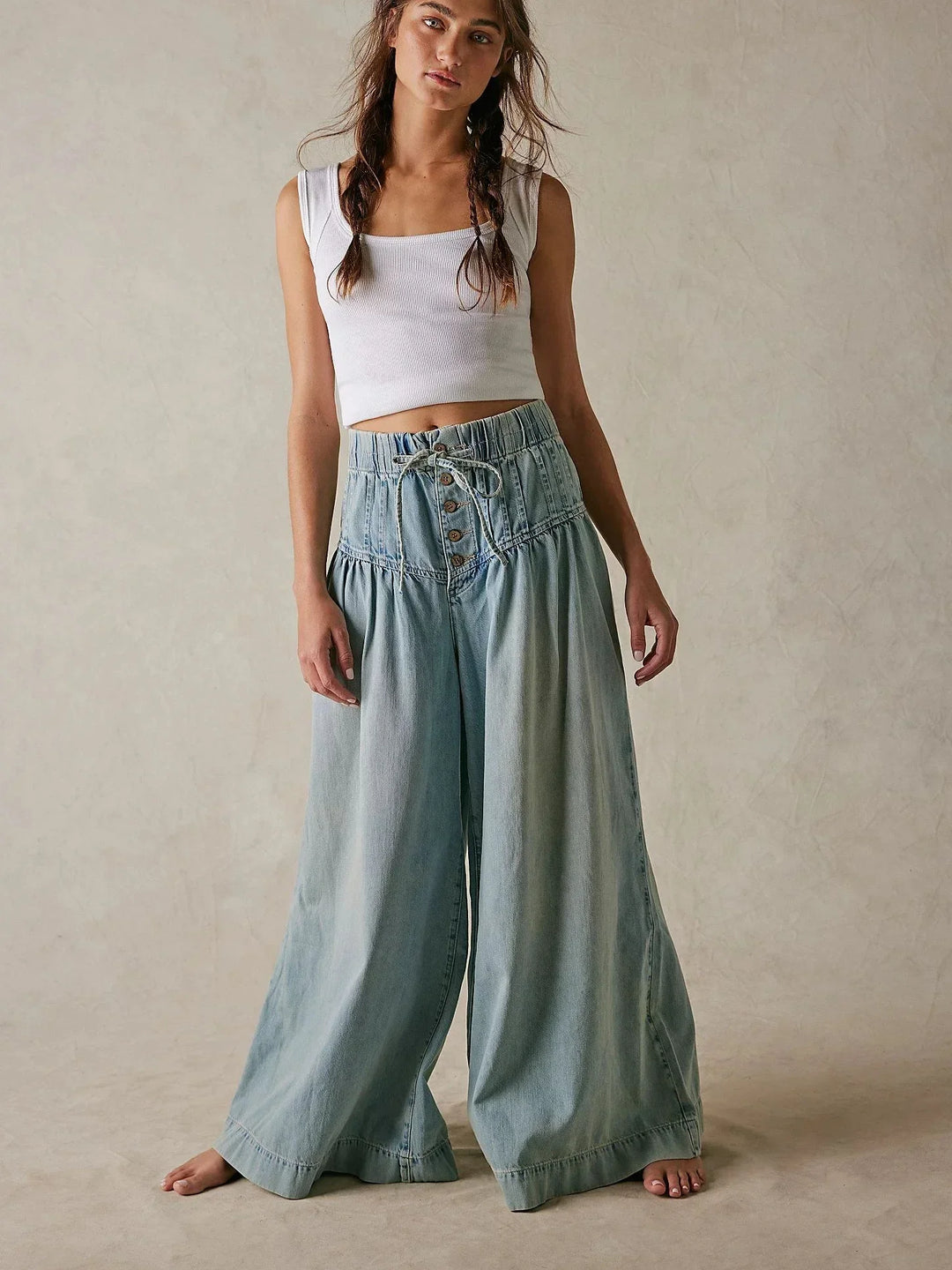 Muse & Valeur | Women's Chambray Pull-On Jeans