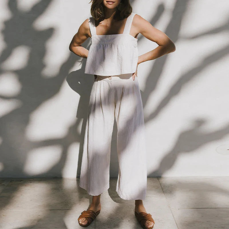 Muse & Valeur | Linen Pleated Culotte Pant for Women