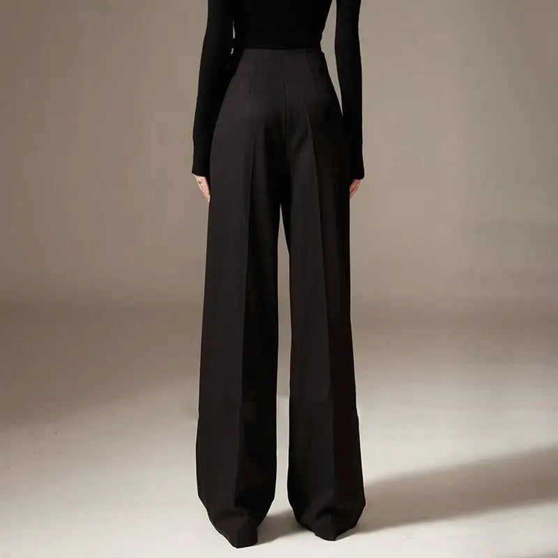 Muse & Valeur | Wide Leg Draped Pants for Women in Elegant Fabric