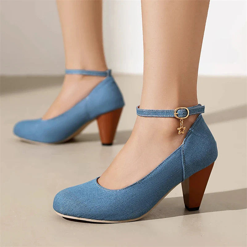 Muse & Valeur | Heels for Women, Leather, Slim Fit, Black, Elegant