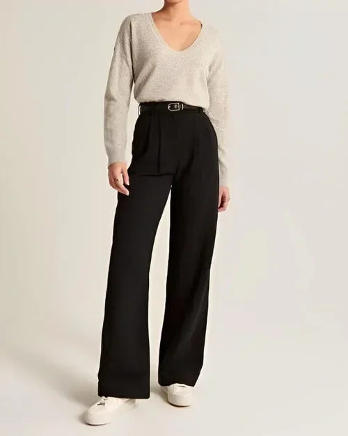 Muse & Valeur | Tailored Wide-Leg Trousers for Women in Classic Black