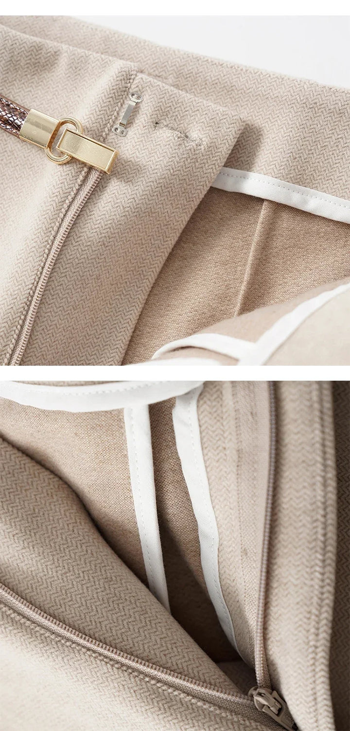 Muse & Valeur | Wide Leg Wool Trousers for Women in Black