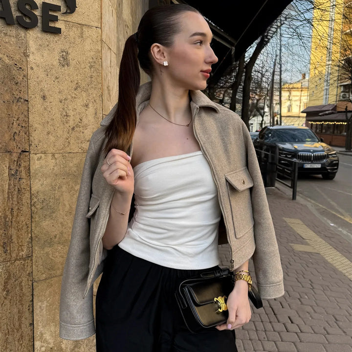 Muse and Valeur | Women's Wool Bomber Jacket