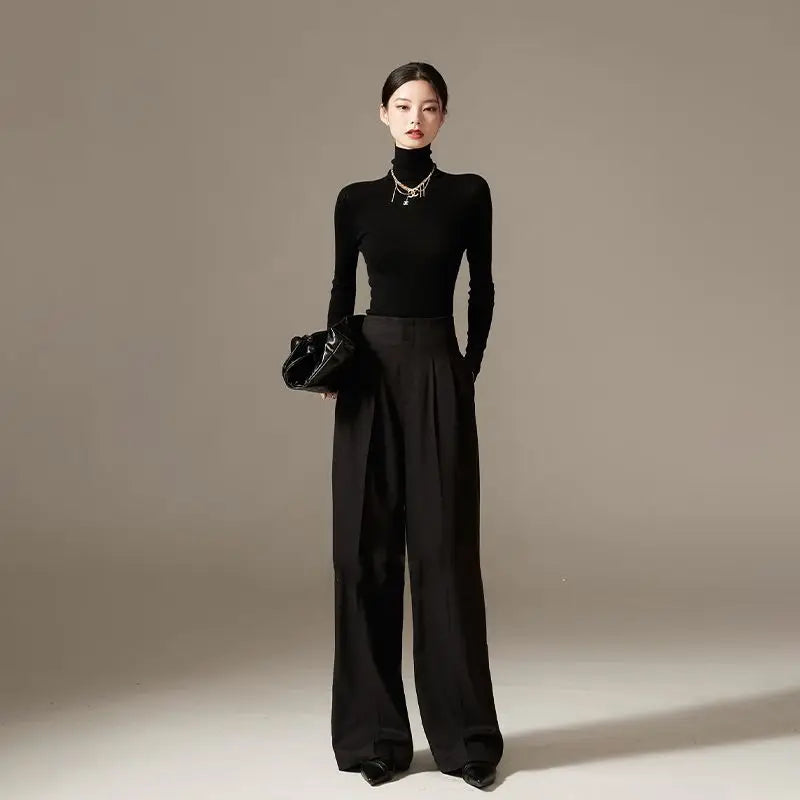 Muse & Valeur | Wide Leg Draped Pants for Women in Elegant Fabric