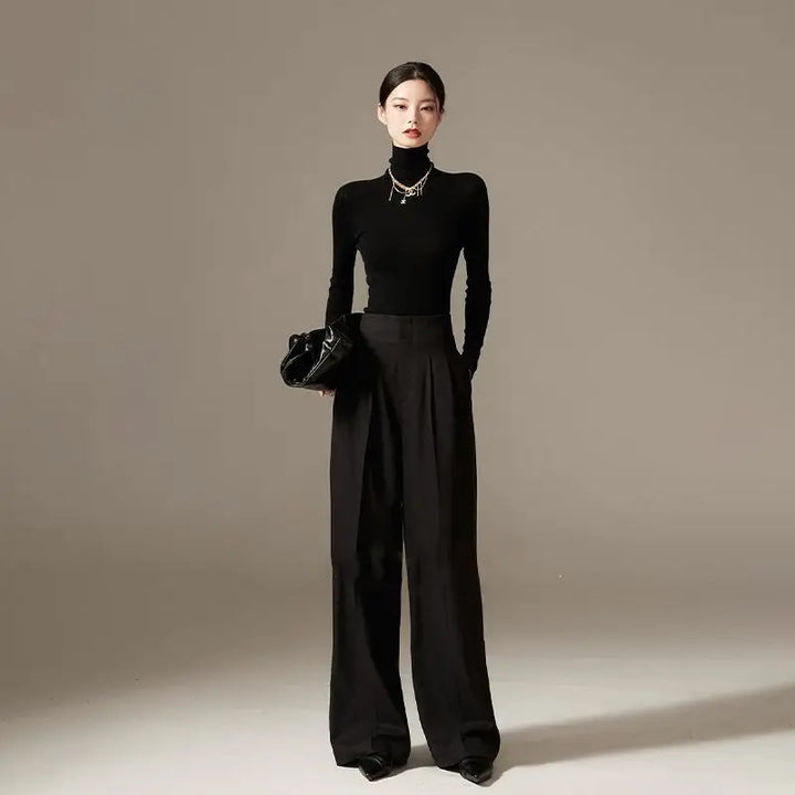 Muse & Valeur | Wide Leg Draped Pants for Women in Elegant Fabric