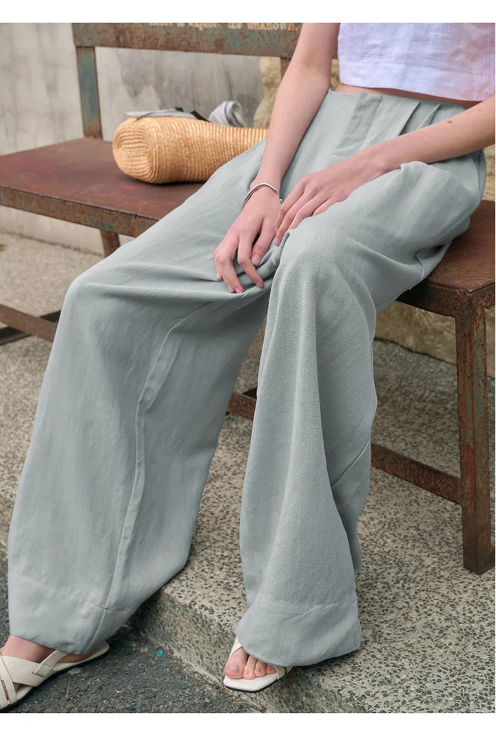 Muse & Valeur | Pleated Wide Leg Linen Pant