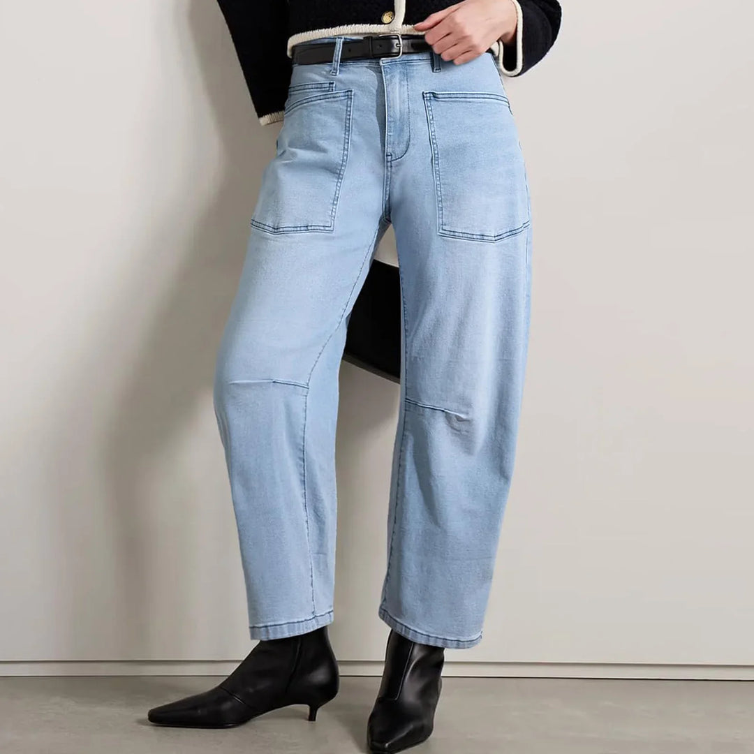 Muse & Valeur | Structured Barrel Jeans for Women in Denim