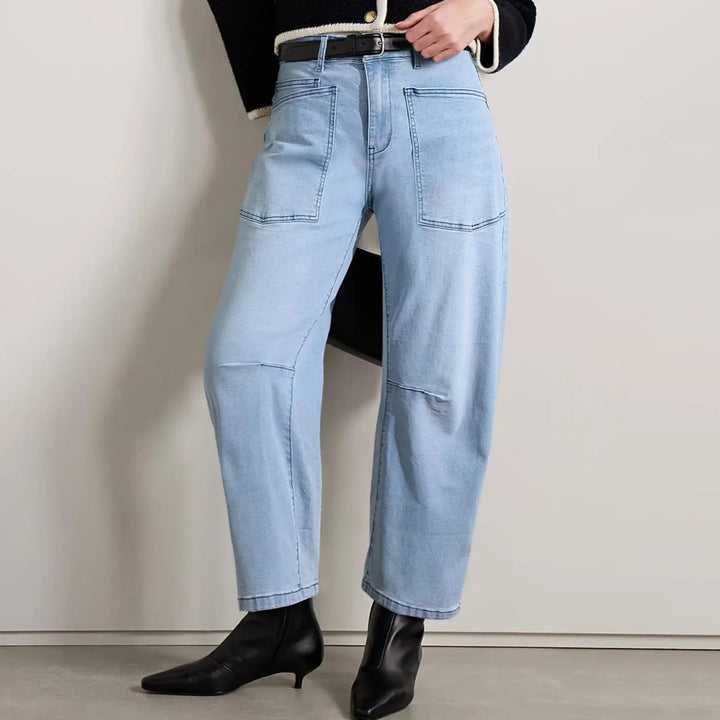 Muse & Valeur | Structured Barrel Jeans for Women in Denim