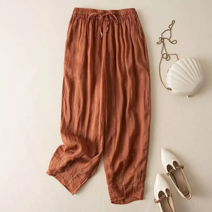 Muse & Valeur | Linen Pants for Women in Natural Fit, Beige