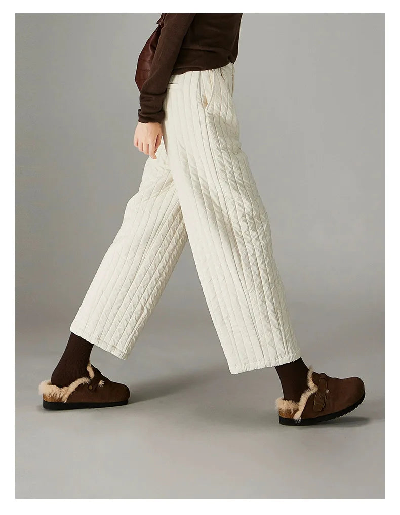 Muse & Valeur | Cotton Wide-Leg Pants for Women in Beige