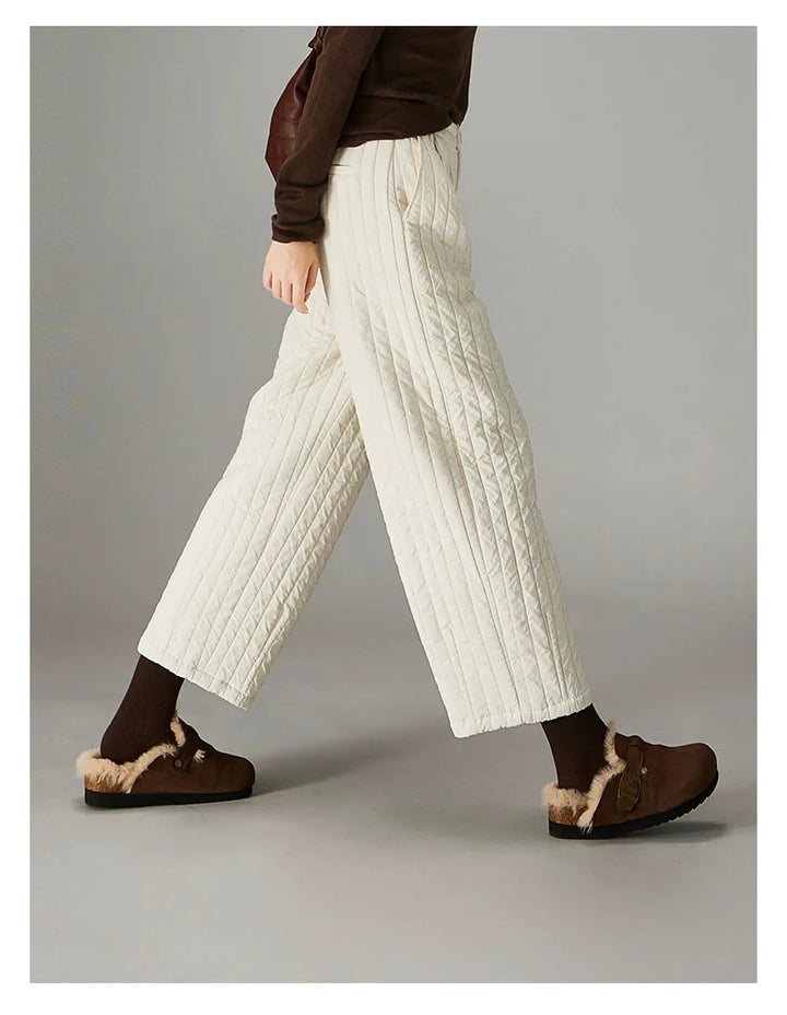 Muse & Valeur | Cotton Wide-Leg Pants for Women in Beige