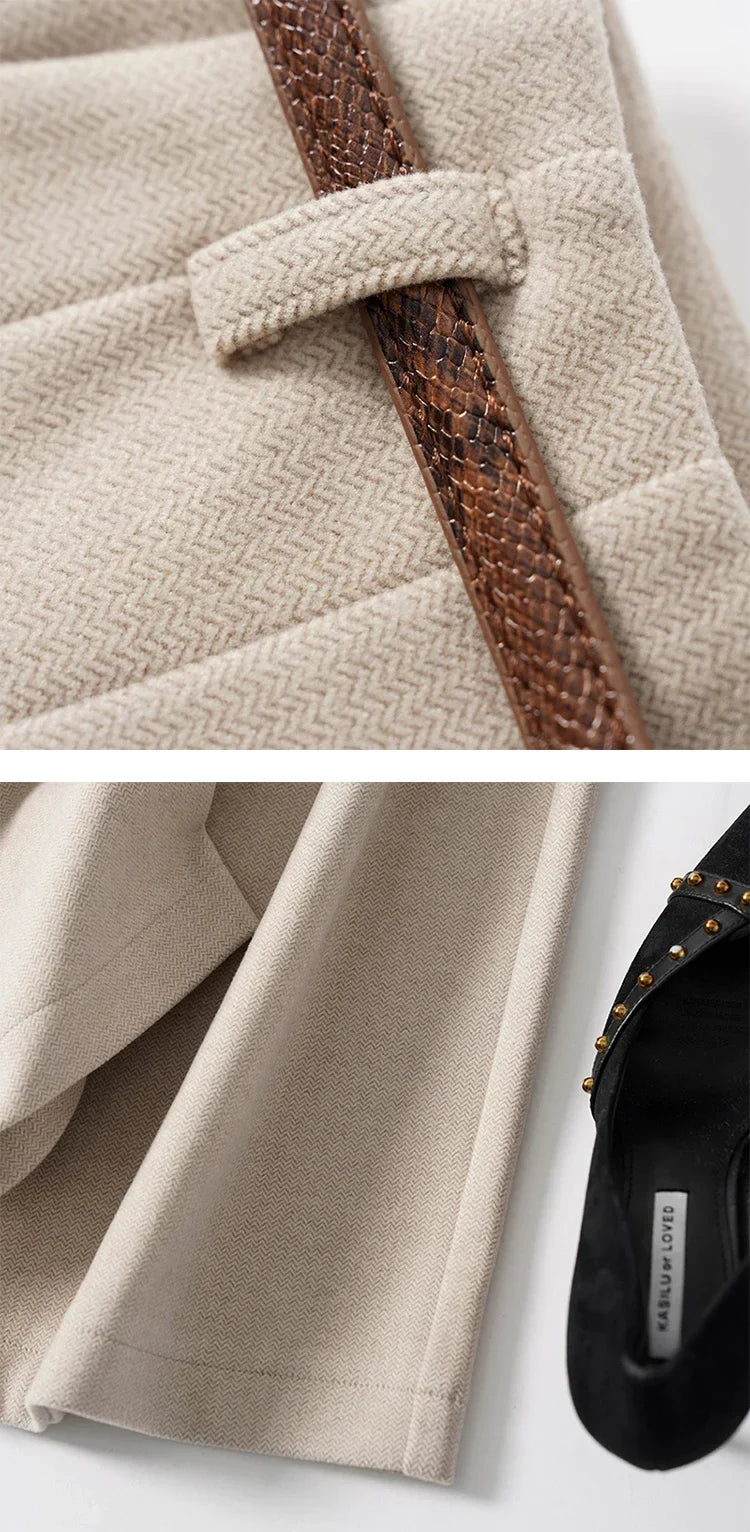 Muse & Valeur | Wide Leg Wool Trousers for Women in Black