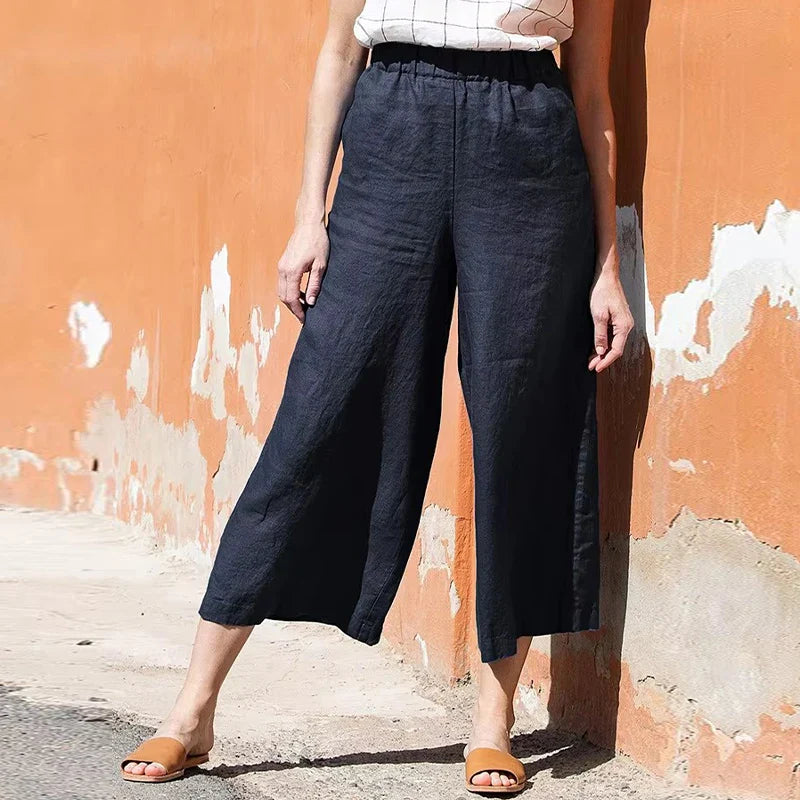 Muse & Valeur | Wide Leg Linen Pant for Women in Natural Color