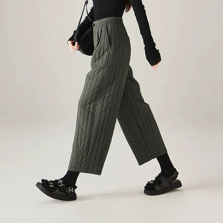 Muse & Valeur | Cotton Wide-Leg Pants for Women in Beige