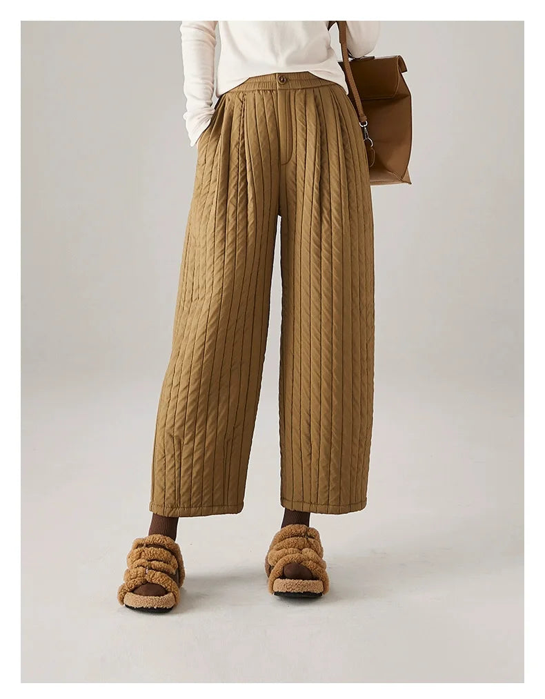 Muse & Valeur | Cotton Wide-Leg Pants for Women in Beige