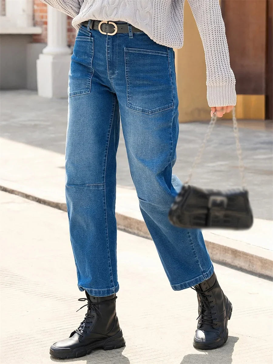 Muse & Valeur | Structured Barrel Jeans for Women in Denim