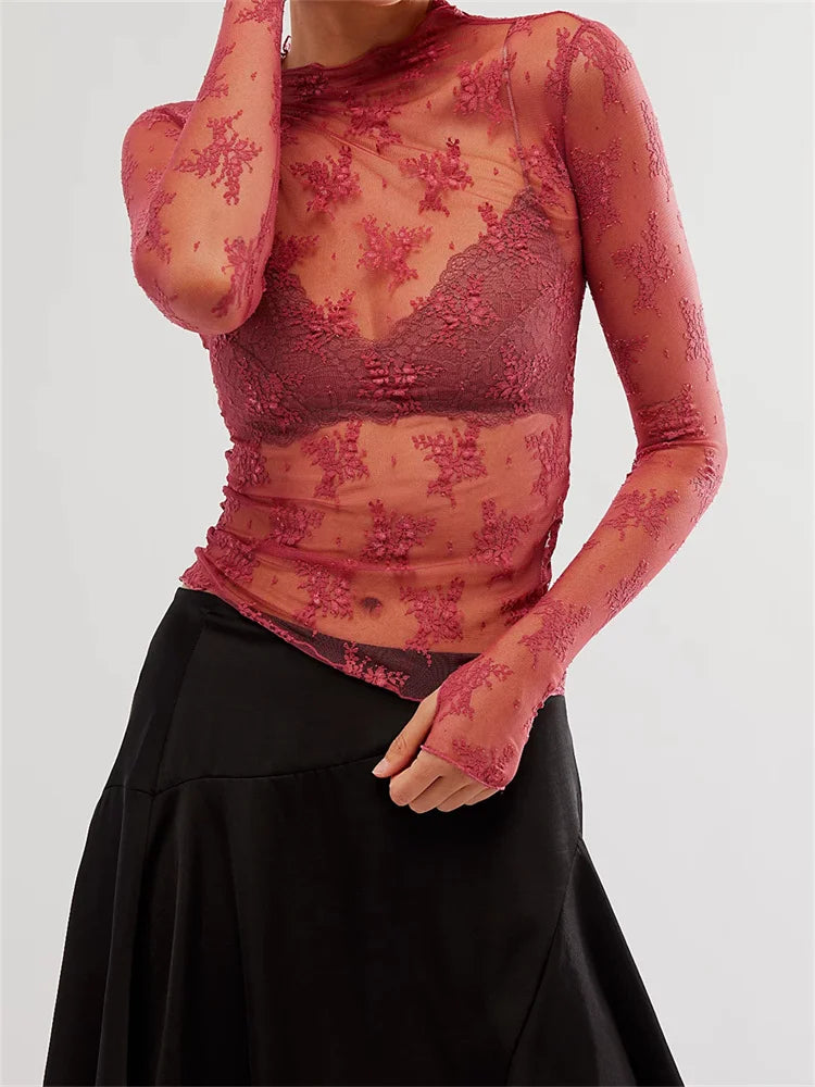 Muse and Valeur | Lace Transparent Top