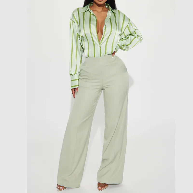 Muse and Valeur | Satin Stripe Shirt