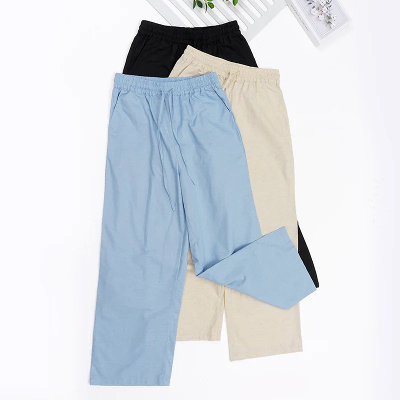 Muse & Valeur | Linen Lounge Pant for Women in Relaxed Fit, Natural Color