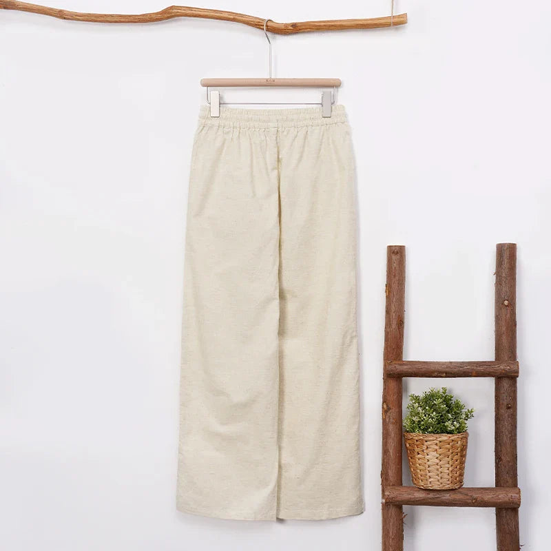 Muse & Valeur | Linen Lounge Pant for Women in Relaxed Fit, Natural Color