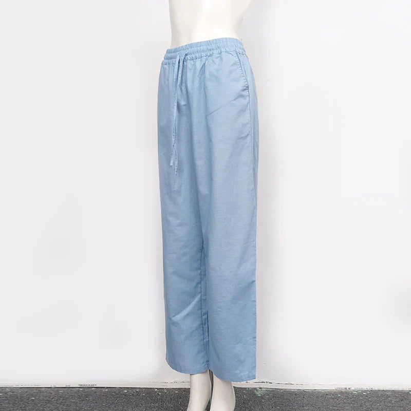 Muse & Valeur | Linen Lounge Pant for Women in Relaxed Fit, Natural Color
