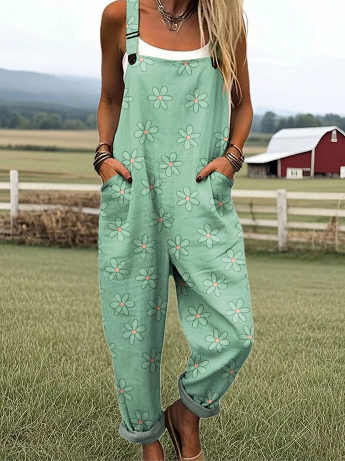 Muse & Valeur | Floral Flow Wide-Leg Jumpsuit for Women in Lightweight Fabric