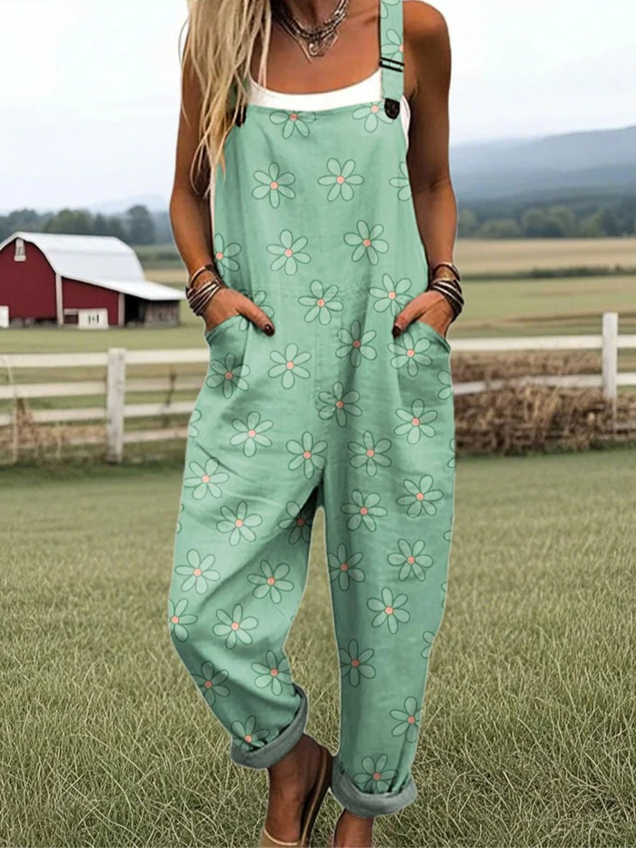 Muse & Valeur | Floral Flow Wide-Leg Jumpsuit for Women in Lightweight Fabric