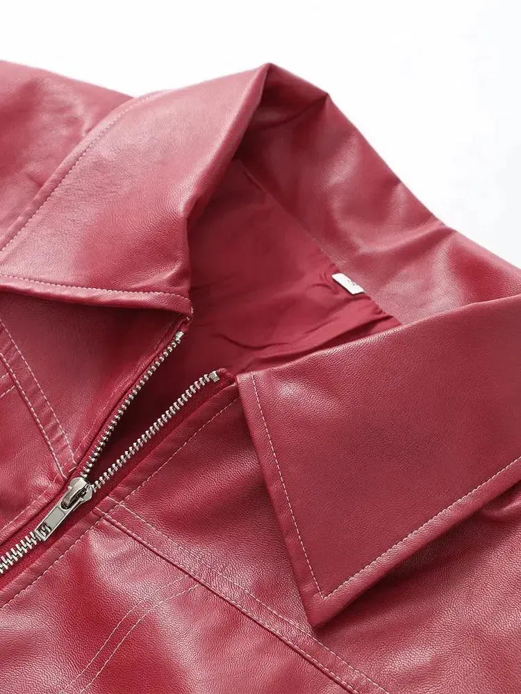 Muse and Valeur | Glossy vegan leather bomber jacket