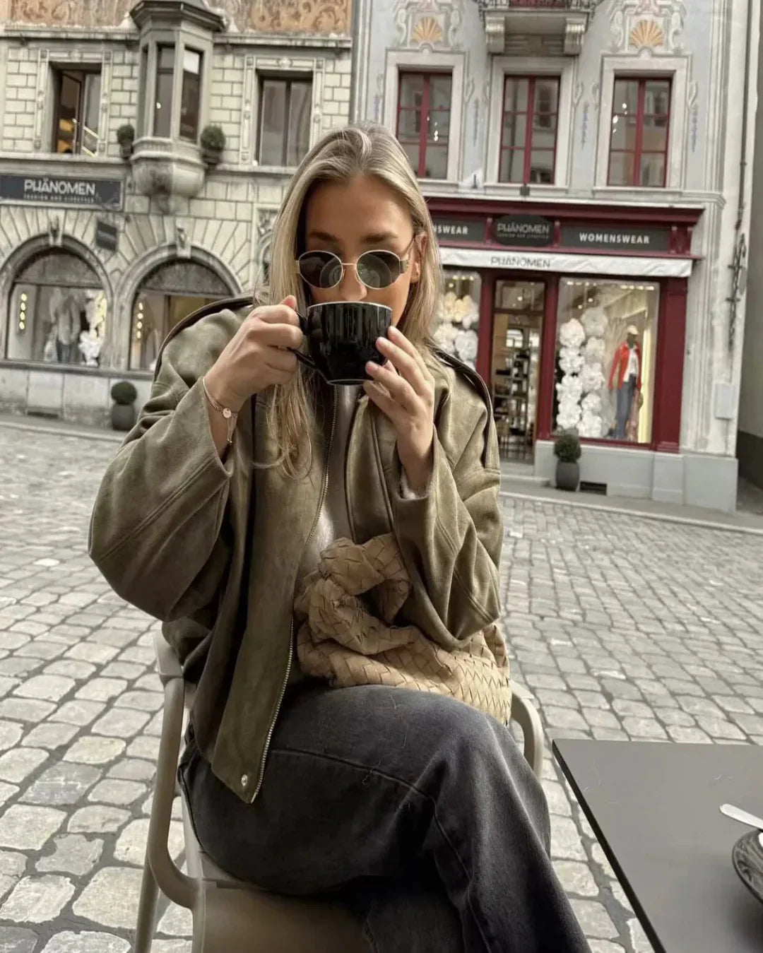 Muse and Valeur | Faux Suede Bomber Jacket