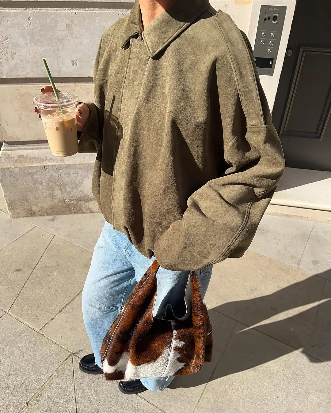 Muse and Valeur | Faux Suede Bomber Jacket