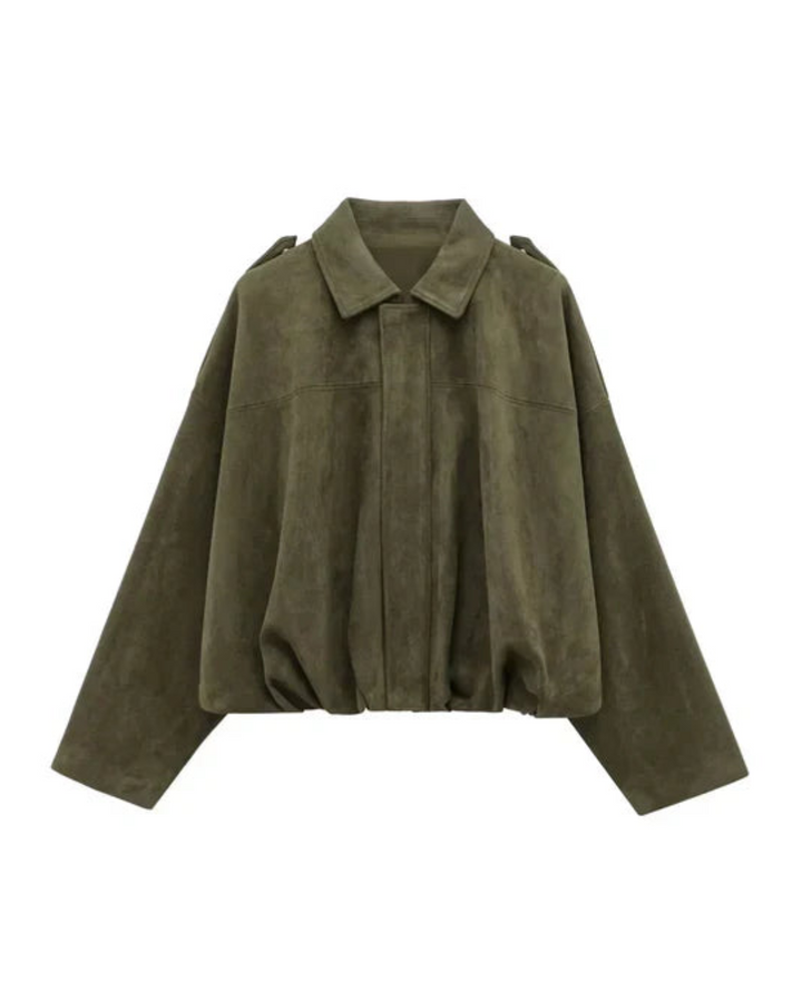 Muse and Valeur | Faux Suede Bomber Jacket