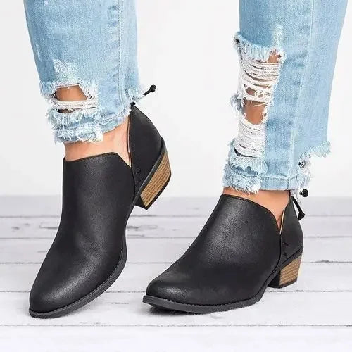 Muse & Valeur | High Heels for Women, Ankle Fit, Leather, Black