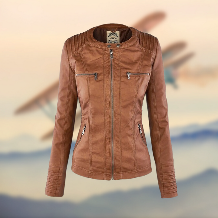 Muse and Valeur | Women's Zip-Up Biker Jacket
