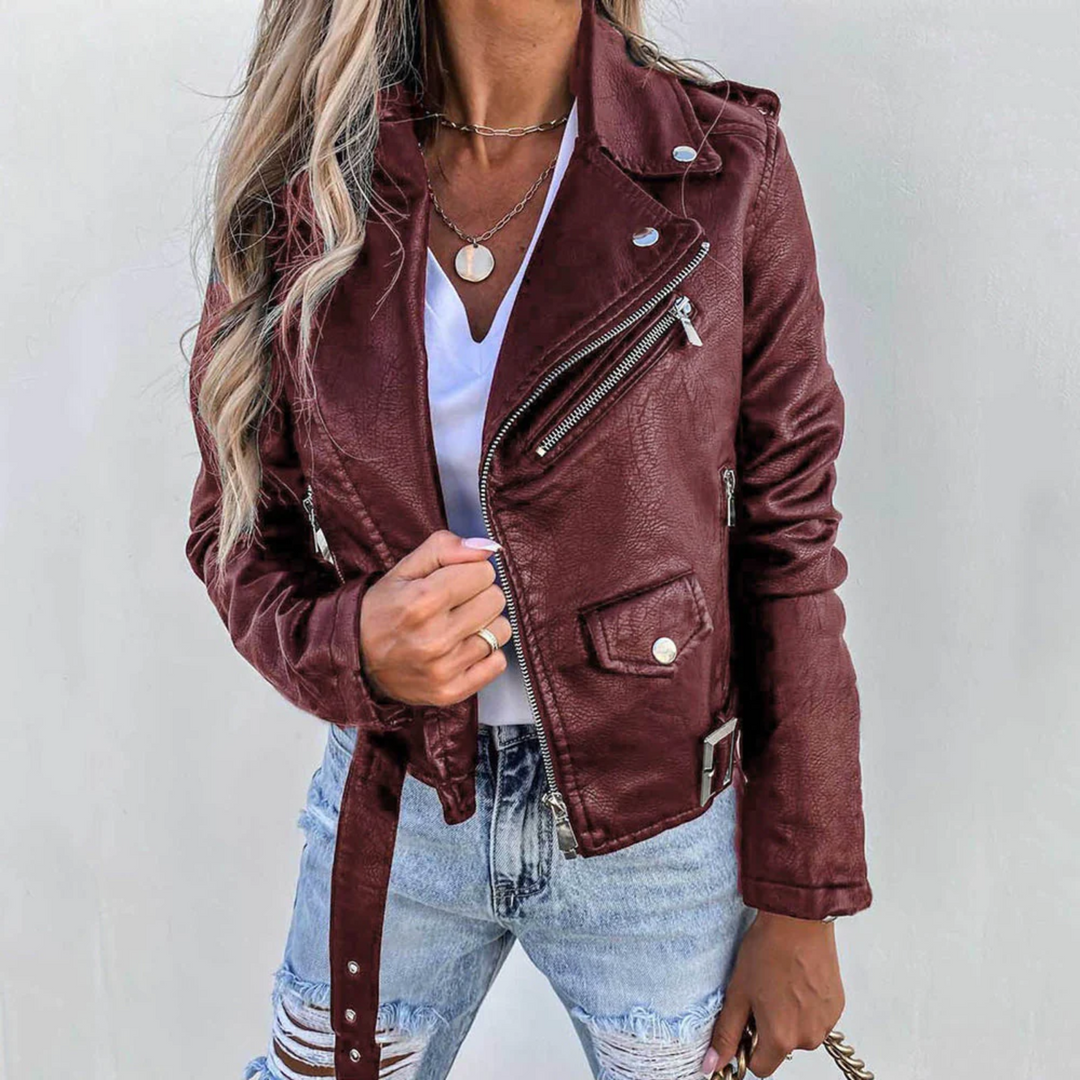 Muse and Valeur | Women's Zip-Up Biker Jacket