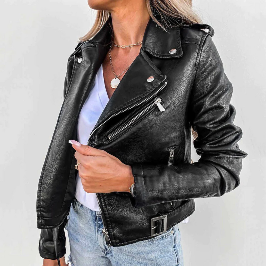 Muse and Valeur | Women's Zip-Up Biker Jacket