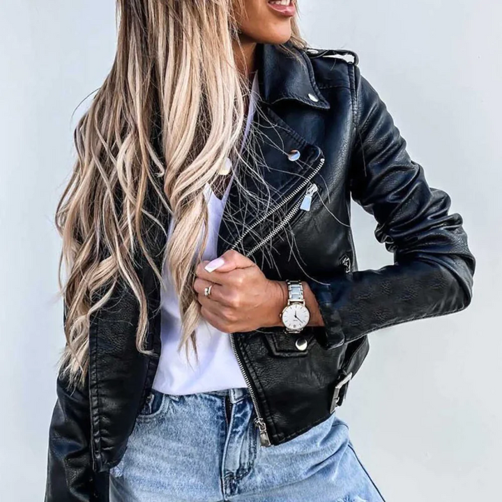 Muse and Valeur | Women's Zip-Up Biker Jacket
