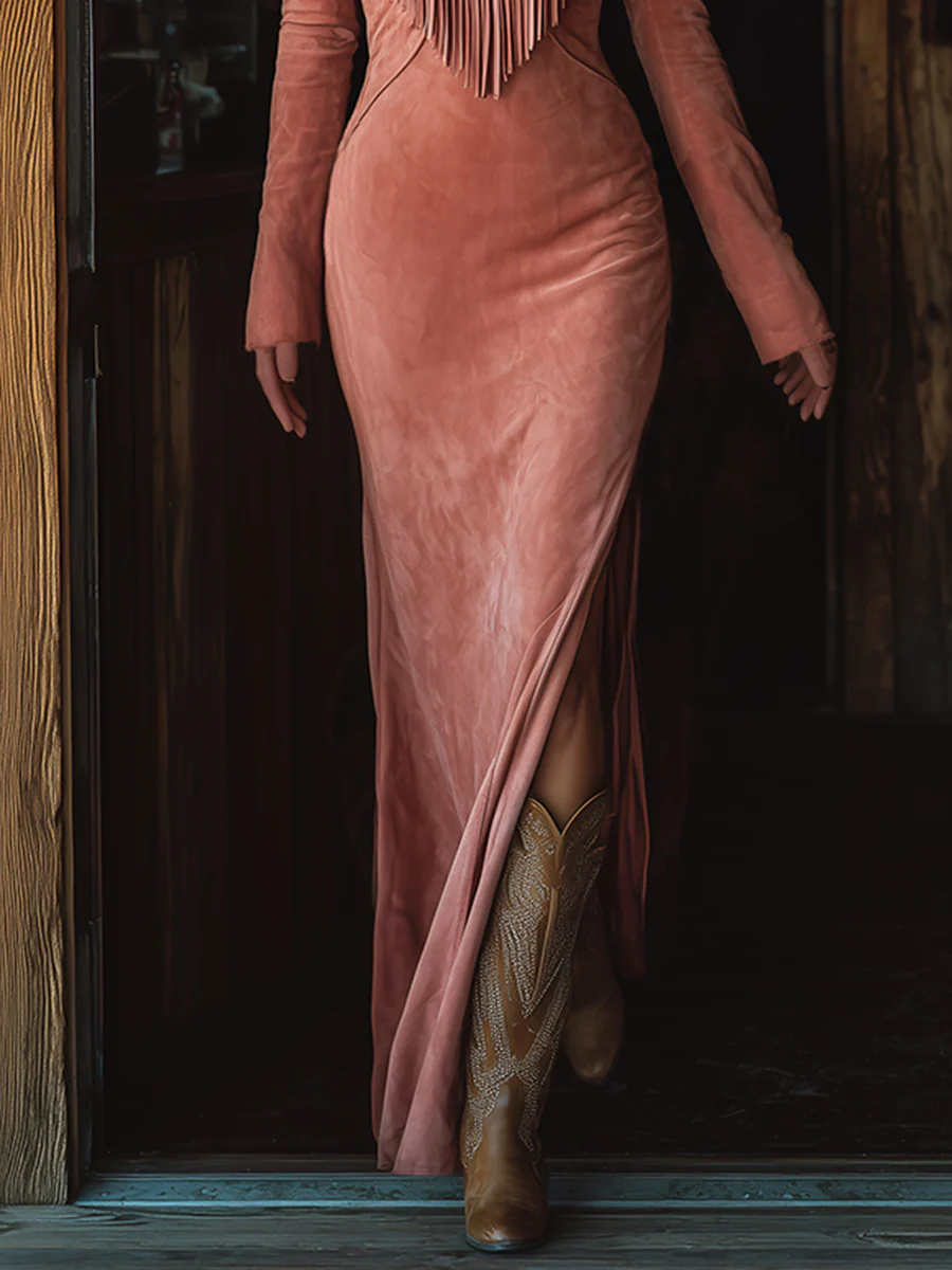 Muse and Valeur | Dress - Faux Suede, Western Style