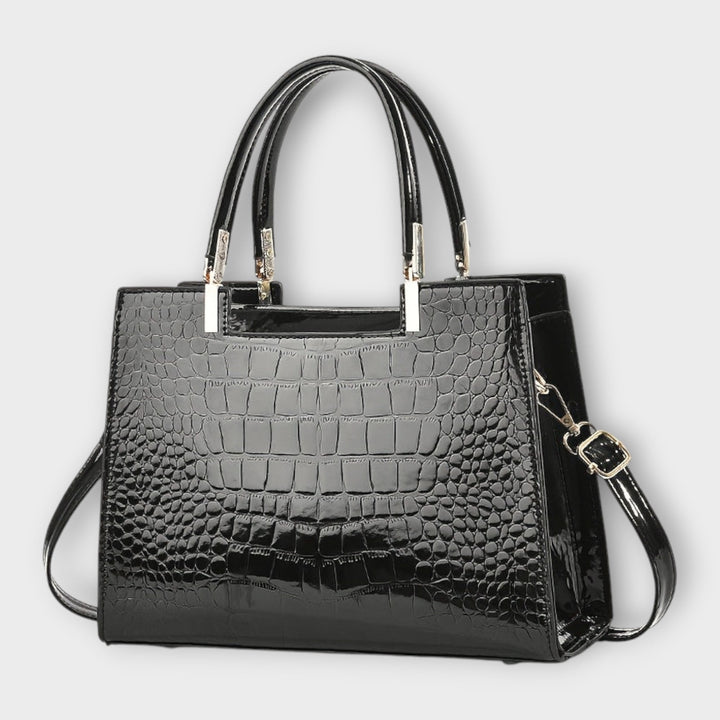 Muse and Valeur | Handbag - Glossy Crocodile Pattern