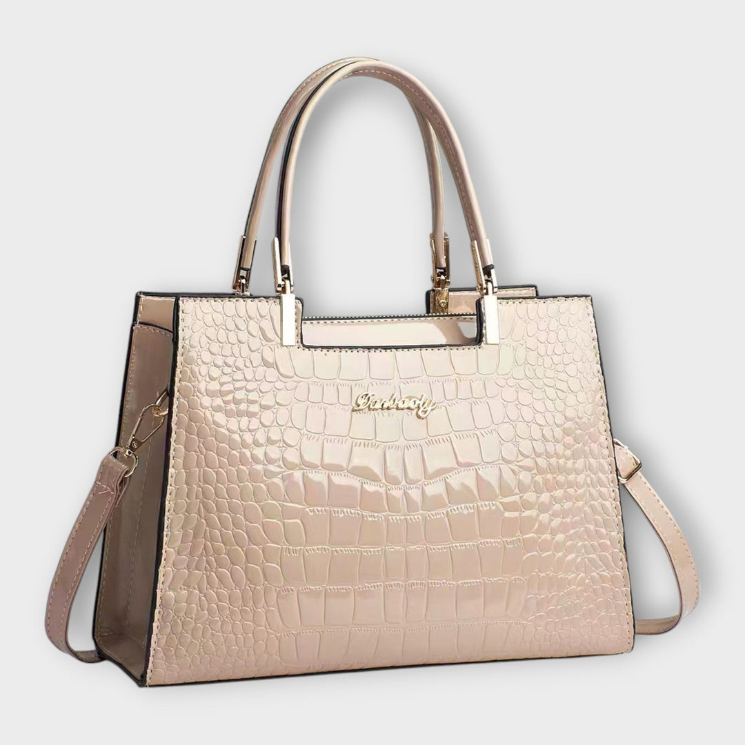 Muse and Valeur | Handbag - Glossy Crocodile Pattern