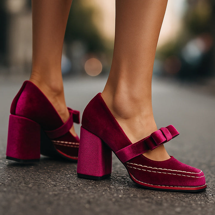 Muse & Valeur | Block Heels for Women in Black Leather