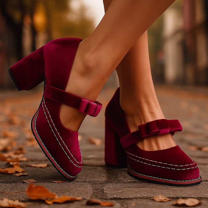 Muse & Valeur | Block Heels for Women in Black Leather