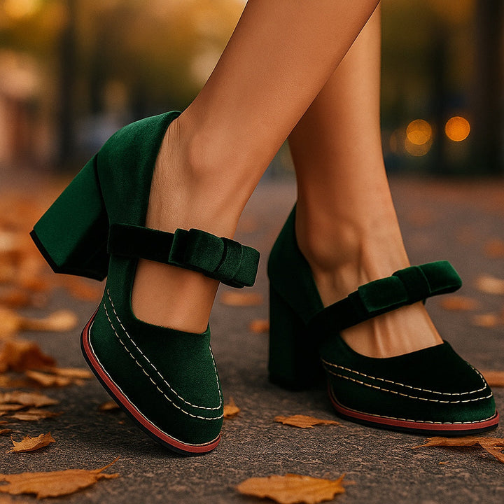Muse & Valeur | Block Heels for Women in Black Leather