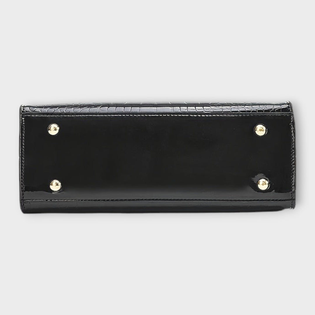 Muse and Valeur | Handbag - Glossy Crocodile Pattern