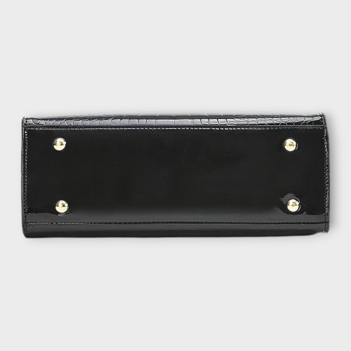 Muse and Valeur | Handbag - Glossy Crocodile Pattern