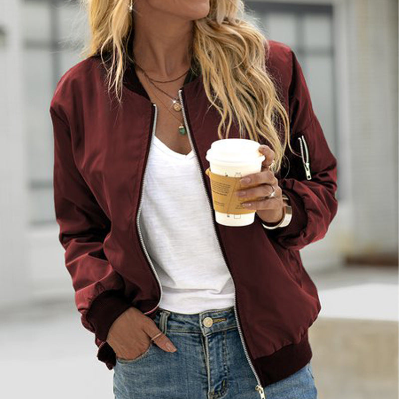 Muse and Valeur | Women's Casual Zip Up Bomber Jacket