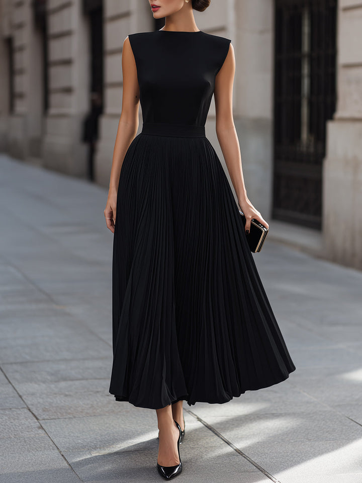 Muse & Valeur | Sleeveless Pleated Midi Dress