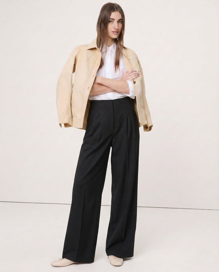 Muse & Valeur | Wide Leg Draped Pants for Women in Elegant Fabric