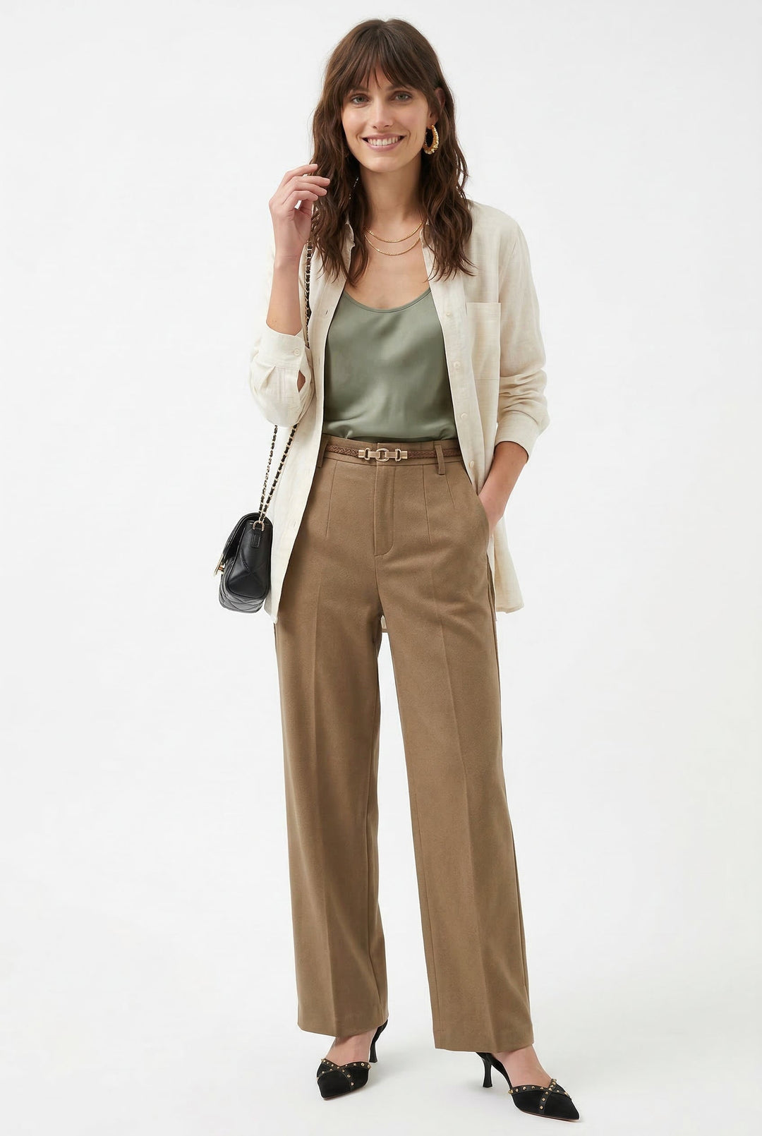 Muse & Valeur | Wide Leg Wool Trousers for Women in Black