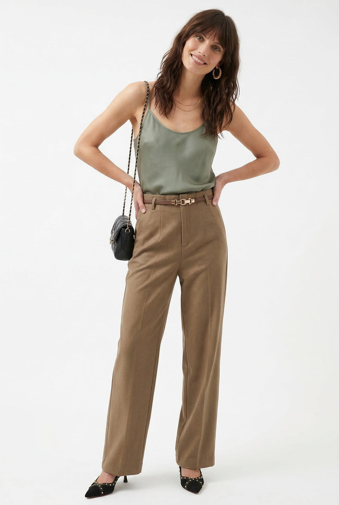 Muse & Valeur | Wide Leg Wool Trousers for Women in Black