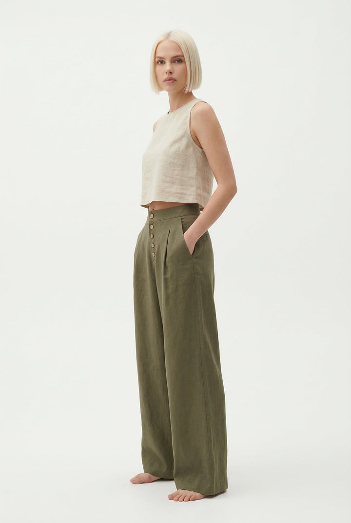 Muse & Valeur | Cotton Wide-Leg Pant for Women in Natural